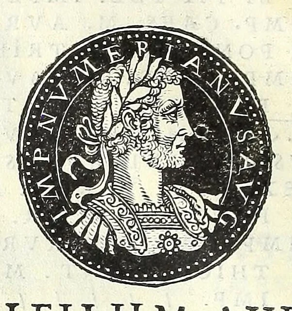 An illustration from Fasti et trivmphi Rom. a Romvlo rege vsqve ad Carolvm V. Caes. Aug., sive, Epitome regum, consulum, dictatorum, magistror. equitum, tribunorum militum consulari potestate, censorum, impp. & aliorum magistratuum Roman. cum orientalium tum occidentalium, ex antiquitatum monumentis maxima cum fide ac diligentia desumpta, 1557, leaf 108