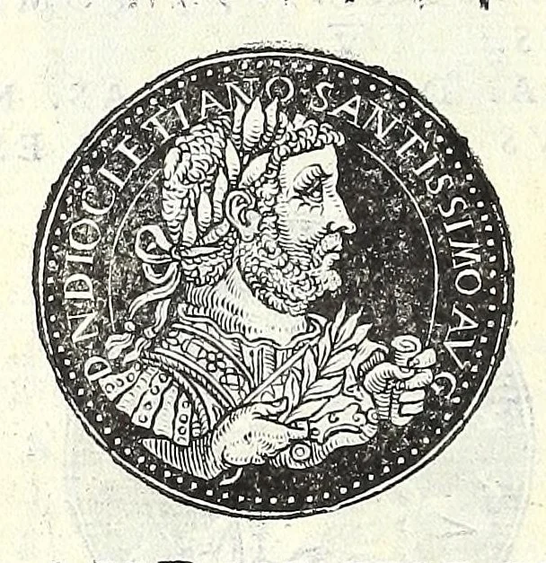 An illustration from Fasti et trivmphi Rom. a Romvlo rege vsqve ad Carolvm V. Caes. Aug., sive, Epitome regum, consulum, dictatorum, magistror. equitum, tribunorum militum consulari potestate, censorum, impp. & aliorum magistratuum Roman. cum orientalium tum occidentalium, ex antiquitatum monumentis maxima cum fide ac diligentia desumpta, 1557, leaf 108