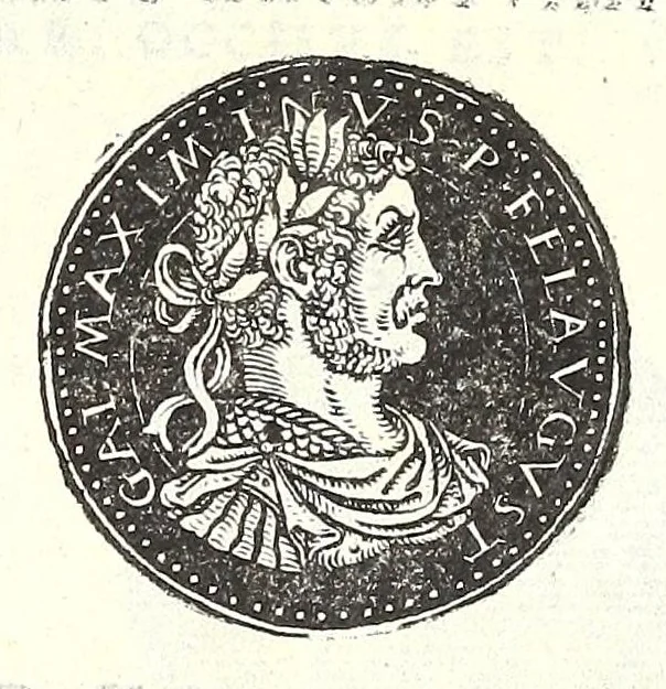 An illustration from Fasti et trivmphi Rom. a Romvlo rege vsqve ad Carolvm V. Caes. Aug., sive, Epitome regum, consulum, dictatorum, magistror. equitum, tribunorum militum consulari potestate, censorum, impp. & aliorum magistratuum Roman. cum orientalium tum occidentalium, ex antiquitatum monumentis maxima cum fide ac diligentia desumpta, 1557, leaf 113