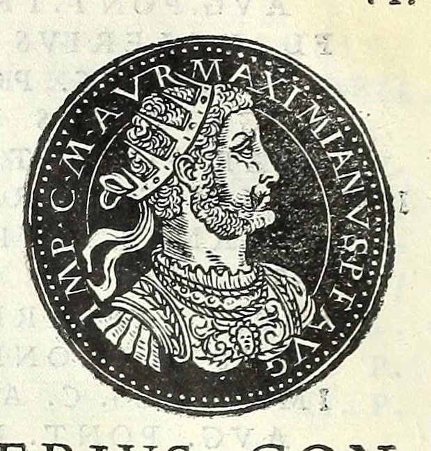 An illustration from Fasti et trivmphi Rom. a Romvlo rege vsqve ad Carolvm V. Caes. Aug., sive, Epitome regum, consulum, dictatorum, magistror. equitum, tribunorum militum consulari potestate, censorum, impp. & aliorum magistratuum Roman. cum orientalium tum occidentalium, ex antiquitatum monumentis maxima cum fide ac diligentia desumpta, 1557, leaf 114