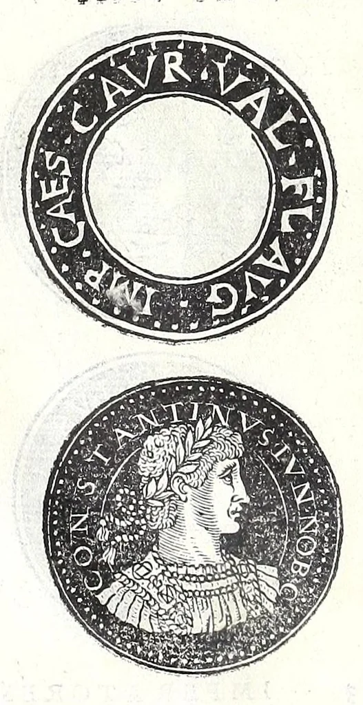 An illustration from Fasti et trivmphi Rom. a Romvlo rege vsqve ad Carolvm V. Caes. Aug., sive, Epitome regum, consulum, dictatorum, magistror. equitum, tribunorum militum consulari potestate, censorum, impp. & aliorum magistratuum Roman. cum orientalium tum occidentalium, ex antiquitatum monumentis maxima cum fide ac diligentia desumpta, 1557, leaf 118