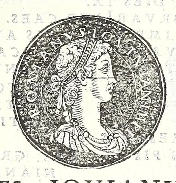 An illustration from Fasti et trivmphi Rom. a Romvlo rege vsqve ad Carolvm V. Caes. Aug., sive, Epitome regum, consulum, dictatorum, magistror. equitum, tribunorum militum consulari potestate, censorum, impp. & aliorum magistratuum Roman. cum orientalium tum occidentalium, ex antiquitatum monumentis maxima cum fide ac diligentia desumpta, 1557, leaf 129