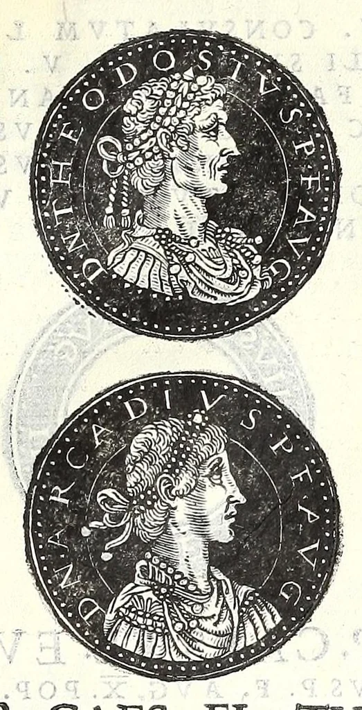 An illustration from Fasti et trivmphi Rom. a Romvlo rege vsqve ad Carolvm V. Caes. Aug., sive, Epitome regum, consulum, dictatorum, magistror. equitum, tribunorum militum consulari potestate, censorum, impp. & aliorum magistratuum Roman. cum orientalium tum occidentalium, ex antiquitatum monumentis maxima cum fide ac diligentia desumpta, 1557, leaf 133