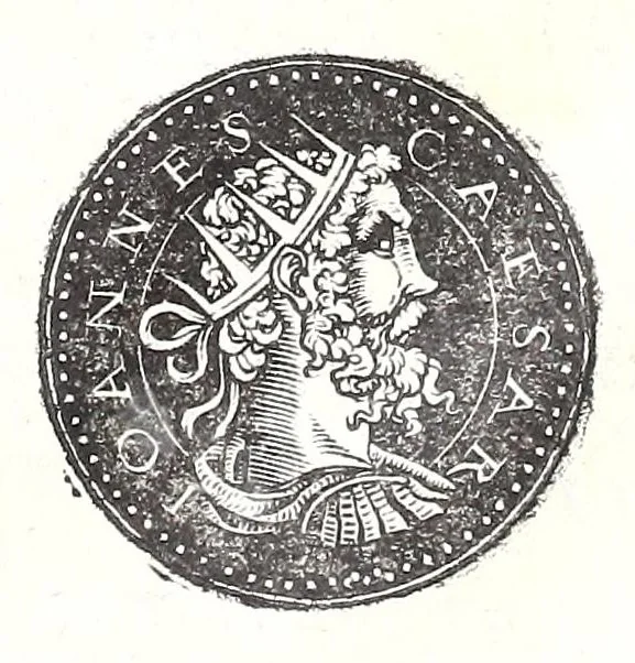 An illustration from Fasti et trivmphi Rom. a Romvlo rege vsqve ad Carolvm V. Caes. Aug., sive, Epitome regum, consulum, dictatorum, magistror. equitum, tribunorum militum consulari potestate, censorum, impp. & aliorum magistratuum Roman. cum orientalium tum occidentalium, ex antiquitatum monumentis maxima cum fide ac diligentia desumpta, 1557, leaf 137