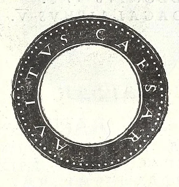 An illustration from Fasti et trivmphi Rom. a Romvlo rege vsqve ad Carolvm V. Caes. Aug., sive, Epitome regum, consulum, dictatorum, magistror. equitum, tribunorum militum consulari potestate, censorum, impp. & aliorum magistratuum Roman. cum orientalium tum occidentalium, ex antiquitatum monumentis maxima cum fide ac diligentia desumpta, 1557, leaf 141