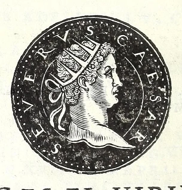 An illustration from Fasti et trivmphi Rom. a Romvlo rege vsqve ad Carolvm V. Caes. Aug., sive, Epitome regum, consulum, dictatorum, magistror. equitum, tribunorum militum consulari potestate, censorum, impp. & aliorum magistratuum Roman. cum orientalium tum occidentalium, ex antiquitatum monumentis maxima cum fide ac diligentia desumpta, 1557, leaf 142