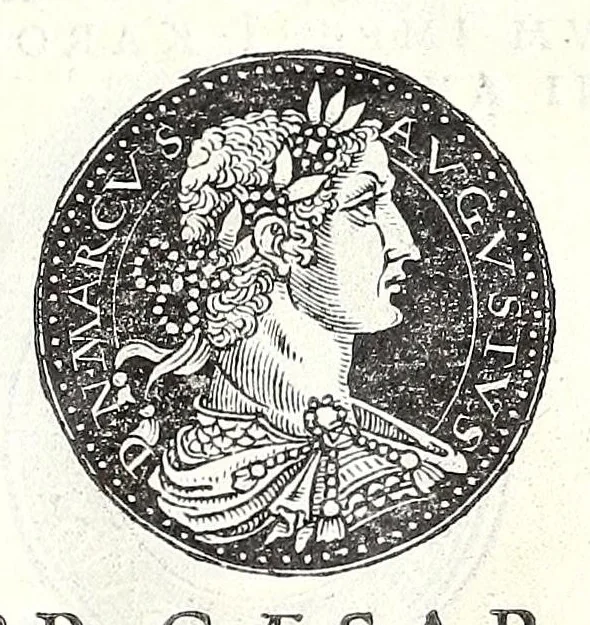 An illustration from Fasti et trivmphi Rom. a Romvlo rege vsqve ad Carolvm V. Caes. Aug., sive, Epitome regum, consulum, dictatorum, magistror. equitum, tribunorum militum consulari potestate, censorum, impp. & aliorum magistratuum Roman. cum orientalium tum occidentalium, ex antiquitatum monumentis maxima cum fide ac diligentia desumpta, 1557, leaf 145