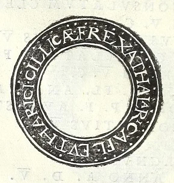 An illustration from Fasti et trivmphi Rom. a Romvlo rege vsqve ad Carolvm V. Caes. Aug., sive, Epitome regum, consulum, dictatorum, magistror. equitum, tribunorum militum consulari potestate, censorum, impp. & aliorum magistratuum Roman. cum orientalium tum occidentalium, ex antiquitatum monumentis maxima cum fide ac diligentia desumpta, 1557, leaf 150