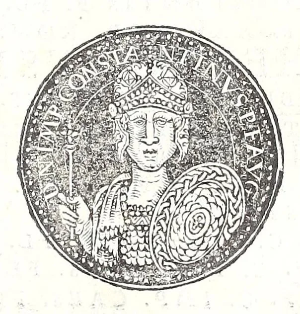 An illustration from Fasti et trivmphi Rom. a Romvlo rege vsqve ad Carolvm V. Caes. Aug., sive, Epitome regum, consulum, dictatorum, magistror. equitum, tribunorum militum consulari potestate, censorum, impp. & aliorum magistratuum Roman. cum orientalium tum occidentalium, ex antiquitatum monumentis maxima cum fide ac diligentia desumpta, 1557, leaf 161