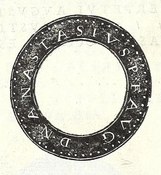 An illustration from Fasti et trivmphi Rom. a Romvlo rege vsqve ad Carolvm V. Caes. Aug., sive, Epitome regum, consulum, dictatorum, magistror. equitum, tribunorum militum consulari potestate, censorum, impp. & aliorum magistratuum Roman. cum orientalium tum occidentalium, ex antiquitatum monumentis maxima cum fide ac diligentia desumpta, 1557, leaf 166