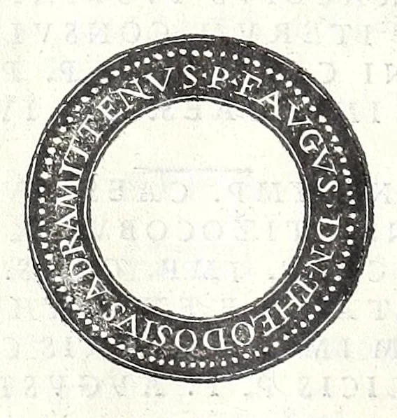 An illustration from Fasti et trivmphi Rom. a Romvlo rege vsqve ad Carolvm V. Caes. Aug., sive, Epitome regum, consulum, dictatorum, magistror. equitum, tribunorum militum consulari potestate, censorum, impp. & aliorum magistratuum Roman. cum orientalium tum occidentalium, ex antiquitatum monumentis maxima cum fide ac diligentia desumpta, 1557, leaf 166
