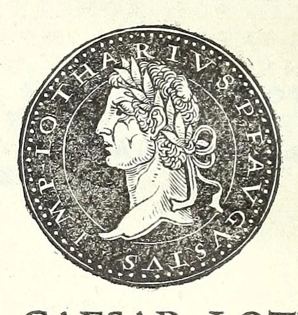 An illustration from Fasti et trivmphi Rom. a Romvlo rege vsqve ad Carolvm V. Caes. Aug., sive, Epitome regum, consulum, dictatorum, magistror. equitum, tribunorum militum consulari potestate, censorum, impp. & aliorum magistratuum Roman. cum orientalium tum occidentalium, ex antiquitatum monumentis maxima cum fide ac diligentia desumpta, 1557, leaf 176