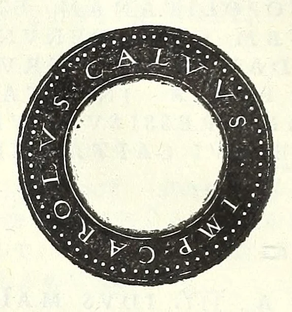 An illustration from Fasti et trivmphi Rom. a Romvlo rege vsqve ad Carolvm V. Caes. Aug., sive, Epitome regum, consulum, dictatorum, magistror. equitum, tribunorum militum consulari potestate, censorum, impp. & aliorum magistratuum Roman. cum orientalium tum occidentalium, ex antiquitatum monumentis maxima cum fide ac diligentia desumpta, 1557, leaf 178