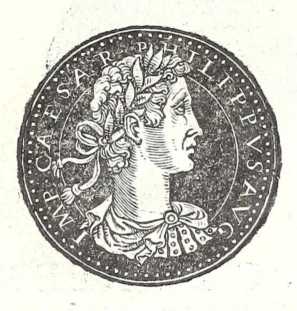 An illustration from Fasti et trivmphi Rom. a Romvlo rege vsqve ad Carolvm V. Caes. Aug., sive, Epitome regum, consulum, dictatorum, magistror. equitum, tribunorum militum consulari potestate, censorum, impp. & aliorum magistratuum Roman. cum orientalium tum occidentalium, ex antiquitatum monumentis maxima cum fide ac diligentia desumpta, 1557, leaf 199