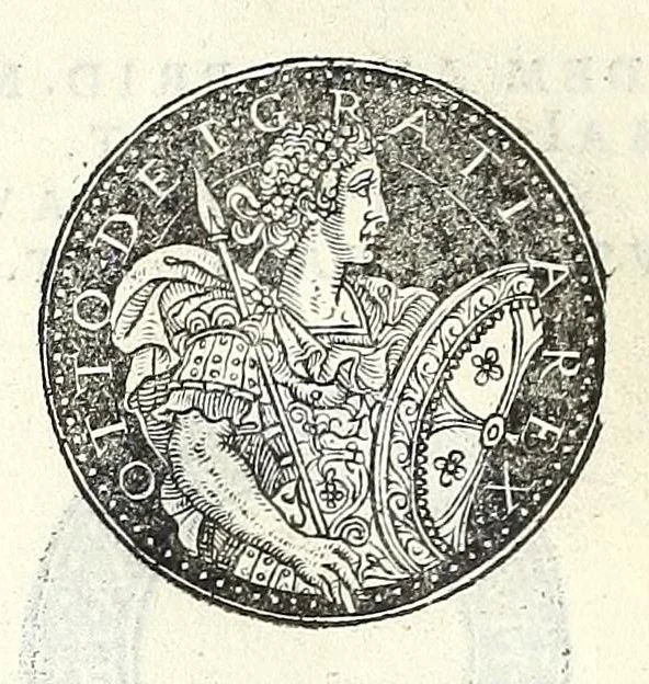 An illustration from Fasti et trivmphi Rom. a Romvlo rege vsqve ad Carolvm V. Caes. Aug., sive, Epitome regum, consulum, dictatorum, magistror. equitum, tribunorum militum consulari potestate, censorum, impp. & aliorum magistratuum Roman. cum orientalium tum occidentalium, ex antiquitatum monumentis maxima cum fide ac diligentia desumpta, 1557, leaf 202