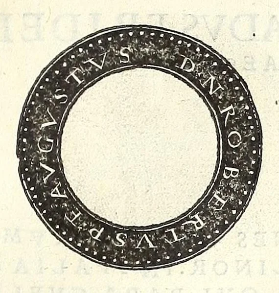 An illustration from Fasti et trivmphi Rom. a Romvlo rege vsqve ad Carolvm V. Caes. Aug., sive, Epitome regum, consulum, dictatorum, magistror. equitum, tribunorum militum consulari potestate, censorum, impp. & aliorum magistratuum Roman. cum orientalium tum occidentalium, ex antiquitatum monumentis maxima cum fide ac diligentia desumpta, 1557, leaf 203