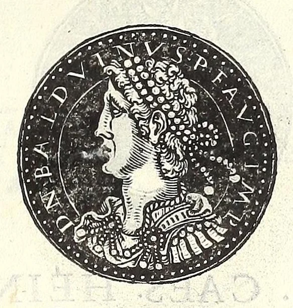An illustration from Fasti et trivmphi Rom. a Romvlo rege vsqve ad Carolvm V. Caes. Aug., sive, Epitome regum, consulum, dictatorum, magistror. equitum, tribunorum militum consulari potestate, censorum, impp. & aliorum magistratuum Roman. cum orientalium tum occidentalium, ex antiquitatum monumentis maxima cum fide ac diligentia desumpta, 1557, leaf 203