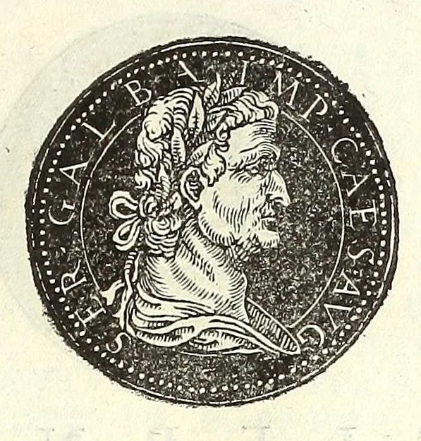 An illustration from Fasti et trivmphi Rom. a Romvlo rege vsqve ad Carolvm V. Caes. Aug., sive, Epitome regum, consulum, dictatorum, magistror. equitum, tribunorum militum consulari potestate, censorum, impp. & aliorum magistratuum Roman. cum orientalium tum occidentalium, ex antiquitatum monumentis maxima cum fide ac diligentia desumpta, 1557, leaf 65