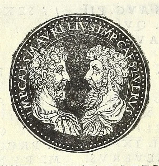 An illustration from Fasti et trivmphi Rom. a Romvlo rege vsqve ad Carolvm V. Caes. Aug., sive, Epitome regum, consulum, dictatorum, magistror. equitum, tribunorum militum consulari potestate, censorum, impp. & aliorum magistratuum Roman. cum orientalium tum occidentalium, ex antiquitatum monumentis maxima cum fide ac diligentia desumpta, 1557, leaf 80