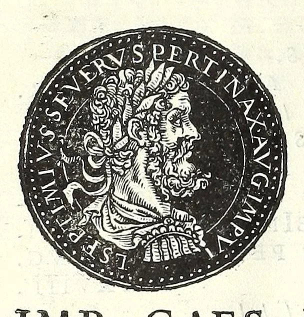 An illustration from Fasti et trivmphi Rom. a Romvlo rege vsqve ad Carolvm V. Caes. Aug., sive, Epitome regum, consulum, dictatorum, magistror. equitum, tribunorum militum consulari potestate, censorum, impp. & aliorum magistratuum Roman. cum orientalium tum occidentalium, ex antiquitatum monumentis maxima cum fide ac diligentia desumpta, 1557, leaf 88