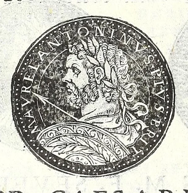 An illustration from Fasti et trivmphi Rom. a Romvlo rege vsqve ad Carolvm V. Caes. Aug., sive, Epitome regum, consulum, dictatorum, magistror. equitum, tribunorum militum consulari potestate, censorum, impp. & aliorum magistratuum Roman. cum orientalium tum occidentalium, ex antiquitatum monumentis maxima cum fide ac diligentia desumpta, 1557, leaf 90