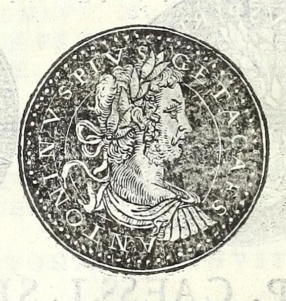 An illustration from Fasti et trivmphi Rom. a Romvlo rege vsqve ad Carolvm V. Caes. Aug., sive, Epitome regum, consulum, dictatorum, magistror. equitum, tribunorum militum consulari potestate, censorum, impp. & aliorum magistratuum Roman. cum orientalium tum occidentalium, ex antiquitatum monumentis maxima cum fide ac diligentia desumpta, 1557, leaf 90