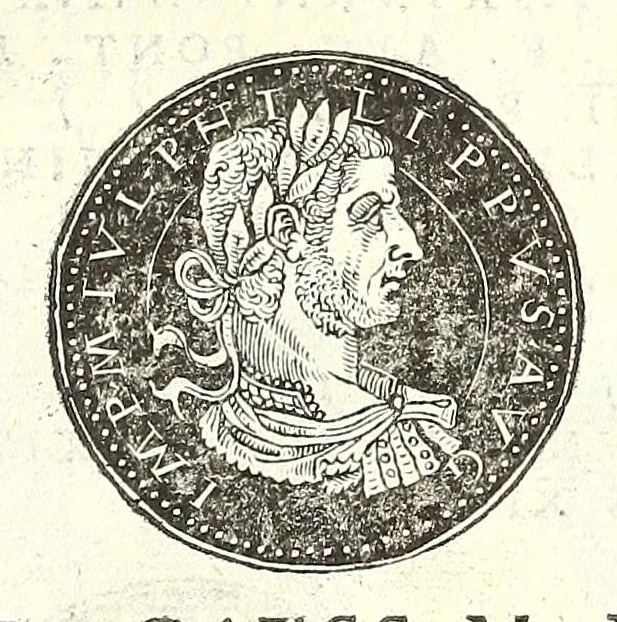 An illustration from Fasti et trivmphi Rom. a Romvlo rege vsqve ad Carolvm V. Caes. Aug., sive, Epitome regum, consulum, dictatorum, magistror. equitum, tribunorum militum consulari potestate, censorum, impp. & aliorum magistratuum Roman. cum orientalium tum occidentalium, ex antiquitatum monumentis maxima cum fide ac diligentia desumpta, 1557, leaf 97