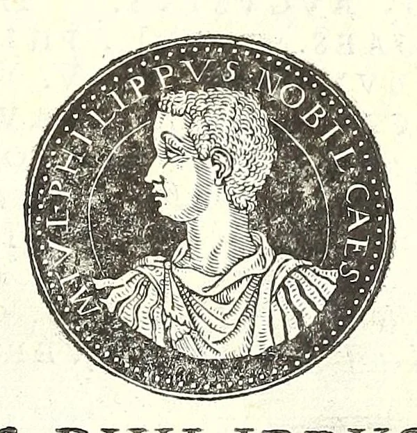 An illustration from Fasti et trivmphi Rom. a Romvlo rege vsqve ad Carolvm V. Caes. Aug., sive, Epitome regum, consulum, dictatorum, magistror. equitum, tribunorum militum consulari potestate, censorum, impp. & aliorum magistratuum Roman. cum orientalium tum occidentalium, ex antiquitatum monumentis maxima cum fide ac diligentia desumpta, 1557, leaf 97