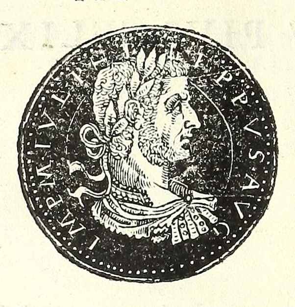 An illustration from Fasti et trivmphi Rom. a Romvlo rege vsqve ad Carolvm V. Caes. Aug., sive, Epitome regum, consulum, dictatorum, magistror. equitum, tribunorum militum consulari potestate, censorum, impp. & aliorum magistratuum Roman. cum orientalium tum occidentalium, ex antiquitatum monumentis maxima cum fide ac diligentia desumpta, 1557, leaf 98