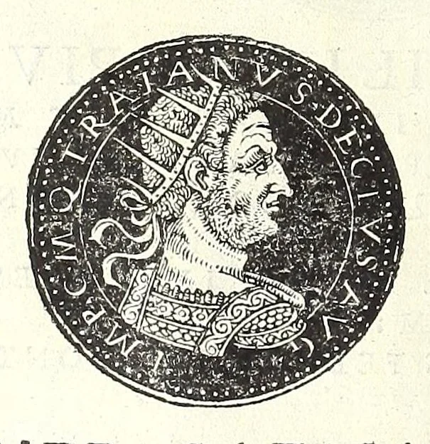 An illustration from Fasti et trivmphi Rom. a Romvlo rege vsqve ad Carolvm V. Caes. Aug., sive, Epitome regum, consulum, dictatorum, magistror. equitum, tribunorum militum consulari potestate, censorum, impp. & aliorum magistratuum Roman. cum orientalium tum occidentalium, ex antiquitatum monumentis maxima cum fide ac diligentia desumpta, 1557, leaf 98