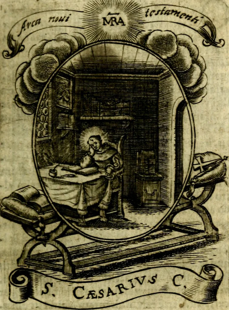 An illustration from Fasti Mariani cum illustrium diuorum imaginib. & elogijs prope DC. in singulos anni menses diésq SS. natales distributis, 1630, leaf 192
