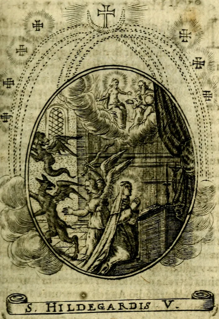 An illustration from Fasti Mariani cum illustrium diuorum imaginib. & elogijs prope DC. in singulos anni menses diésq SS. natales distributis, 1630, leaf 256