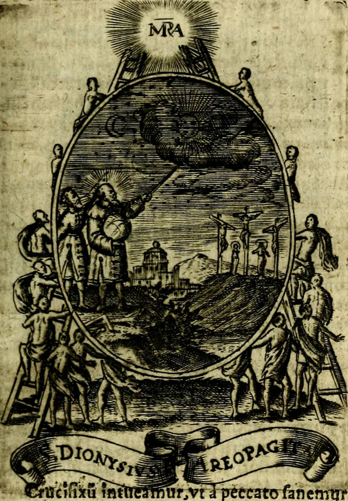 An illustration from Fasti Mariani cum illustrium diuorum imaginib. & elogijs prope DC. in singulos anni menses diésq SS. natales distributis, 1630, leaf 330