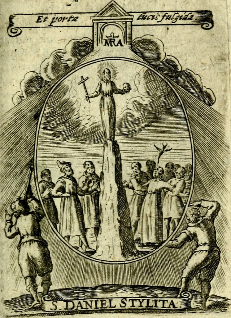 An illustration from Fasti Mariani cum illustrium diuorum imaginib. & elogijs prope DC. in singulos anni menses diésq SS. natales distributis, 1630, leaf 534