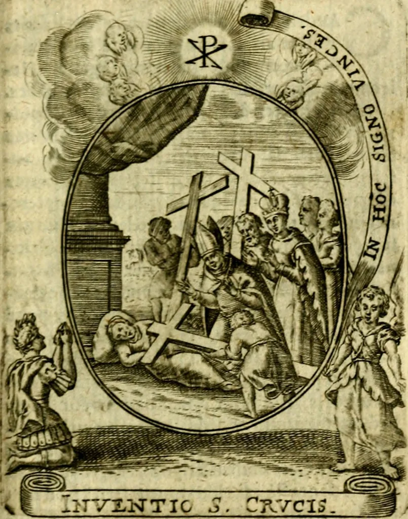 An illustration from Fasti Mariani cum illustrium diuorum imaginib. & elogijs prope DC. in singulos anni menses diésq SS. natales distributis, 1630, leaf 430