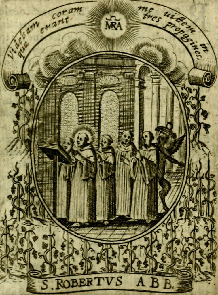 An illustration from Fasti Mariani cum illustrium diuorum imaginib. & elogijs prope DC. in singulos anni menses diésq SS. natales distributis, 1630, leaf 534