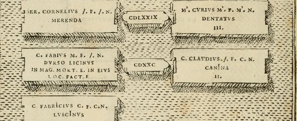 An illustration from Fastos magistratvvm et trivmphorvm Romanorvm ab vrbe condita ad Avgvsti obitvm, ex antiqvis tam nvmismatvm qvam marmorvm monvmentis restitvtos, 1566, leaf 109