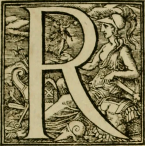 An illustration from Fastos magistratvvm et trivmphorvm Romanorvm ab vrbe condita ad Avgvsti obitvm, ex antiqvis tam nvmismatvm qvam marmorvm monvmentis restitvtos, 1566, leaf 12