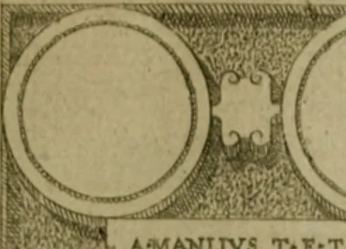 An illustration from Fastos magistratvvm et trivmphorvm Romanorvm ab vrbe condita ad Avgvsti obitvm, ex antiqvis tam nvmismatvm qvam marmorvm monvmentis restitvtos, 1566, leaf 124