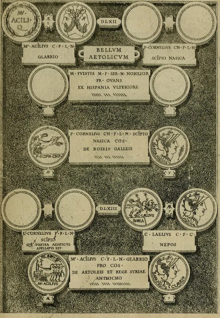 An illustration from Fastos magistratvvm et trivmphorvm Romanorvm ab vrbe condita ad Avgvsti obitvm, ex antiqvis tam nvmismatvm qvam marmorvm monvmentis restitvtos, 1566, leaf 150