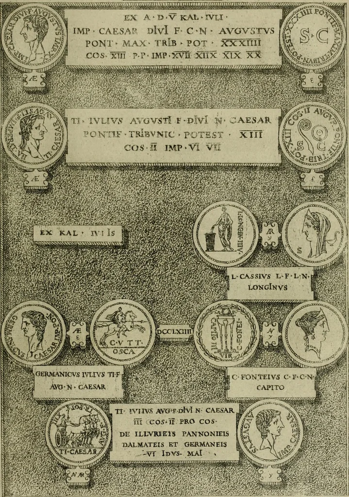 An illustration from Fastos magistratvvm et trivmphorvm Romanorvm ab vrbe condita ad Avgvsti obitvm, ex antiqvis tam nvmismatvm qvam marmorvm monvmentis restitvtos, 1566, leaf 260