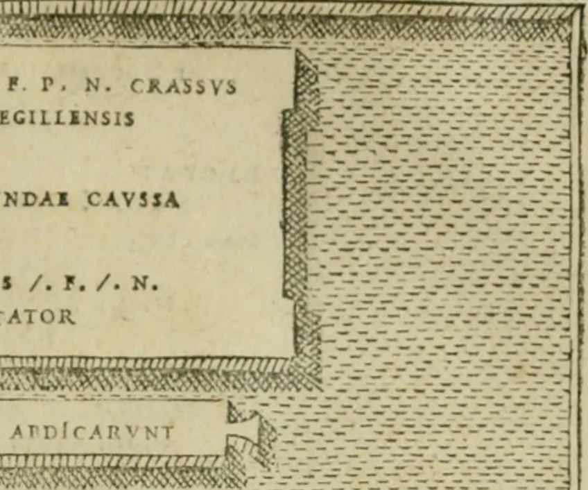 An illustration from Fastos magistratvvm et trivmphorvm Romanorvm ab vrbe condita ad Avgvsti obitvm, ex antiqvis tam nvmismatvm qvam marmorvm monvmentis restitvtos, 1566, leaf 86