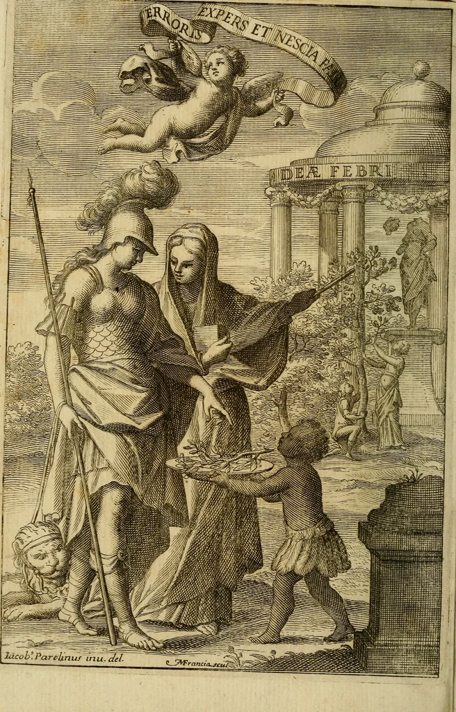 An illustration from Febris china chinae expugnata, seu, Illustr. aliquot virorum opuscula, quae veram tradunt methodum, febres china chinae curandi, 1700, leaf 7