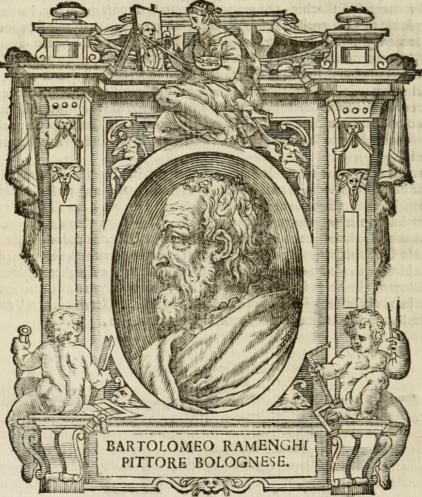 An illustration from Felsina pittrice : vite de pittori bolognesi, 1678, leaf 155