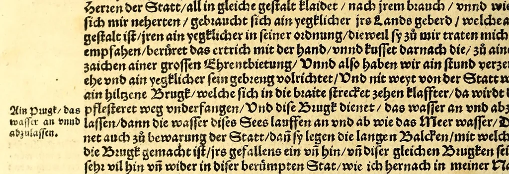 An illustration from Ferdinandi Cortesii. Von dem Newen Hispanien, so im Meer gegem Nidergang, Zwo gantz lustige vnnd fruchtreiche Historien, an den grossmächtigisten vnüberwindtlichisten Herren, Carolum. V. römischen Kaiser &c. Künig in Hispanien &c. ..., 1550, leaf 44