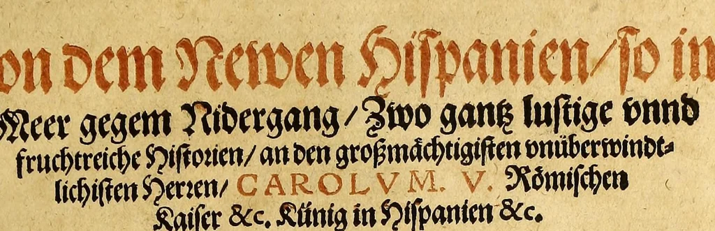 An illustration from Ferdinandi Cortesii. Von dem Newen Hispanien, so im Meer gegem Nidergang, Zwo gantz lustige vnnd fruchtreiche Historien, an den grossmächtigisten vnüberwindtlichisten Herren, Carolum. V. römischen Kaiser &c. Künig in Hispanien &c. ..., 1550, leaf 7