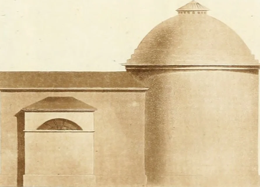 An illustration from Ferme ornée, or, Rural improvements : a series of domestic and ornamental designs, suited to parks, plantations, rides, walks, rivers, farms, &c. : consisting of fences, paddock houses, a bath, a dog-kennel, pavilions, farm-yards, fishing-houses, sporting-boxes, shooting-lodges, single and double cottages, &c. : calculated for landscape and picturesque effects, 1796, leaf 52