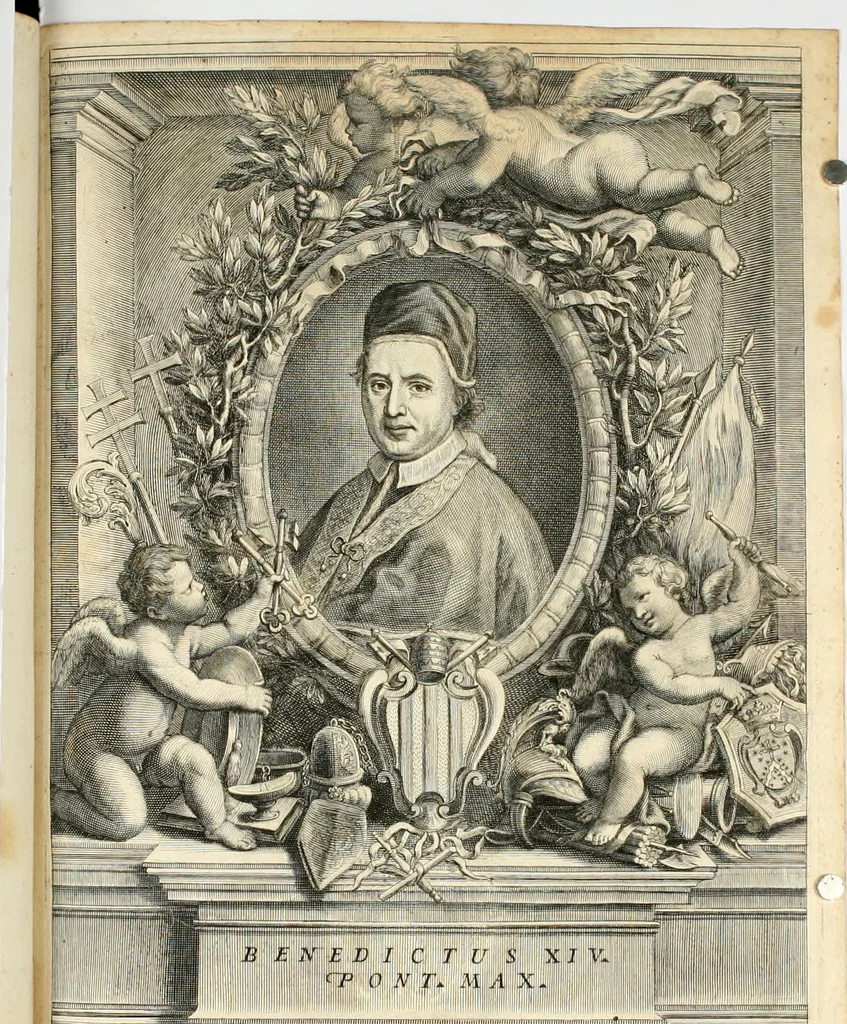 An illustration from Festa Accademica di lettere, e d'armi per la glorisa esaltazione al trono pontificio della santita di nostro signore Benedetto XIV ed alla medesima consecrata, 1740, leaf 41