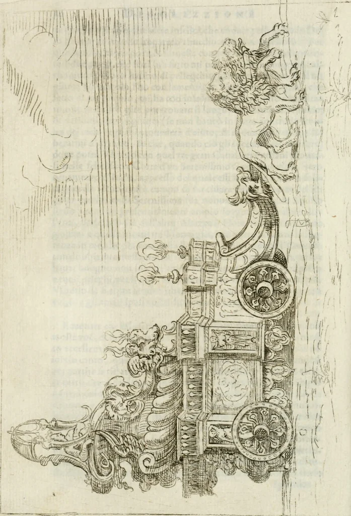 An illustration from Feste nelle nozze del serenissimo don Francesco Medici gran dvca di Toscana; et della sereniss. sua consorte la sig. Bianca Cappello, 1579, leaf 33