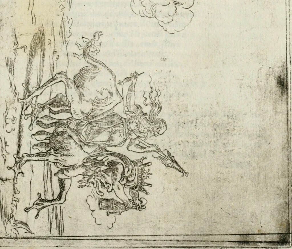 An illustration from Feste nelle nozze del serenissimo don Francesco Medici gran dvca di Toscana; et della sereniss. sua consorte la sig. Bianca Cappello, 1579, leaf 36